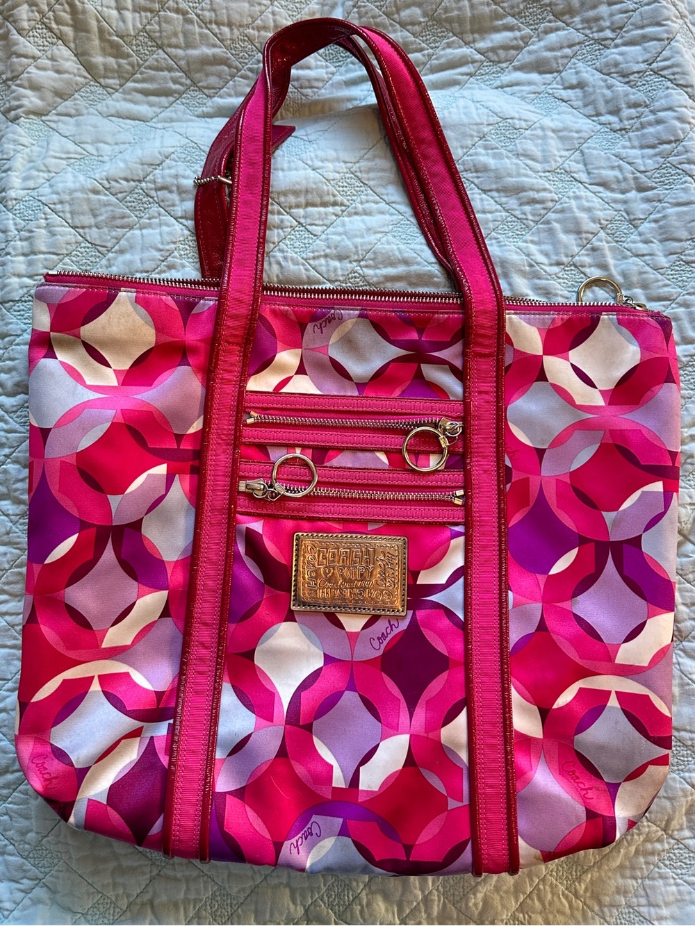 Coach Poppy Op Art Kaleidoscope Glam Tote